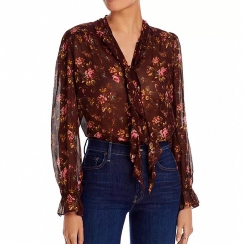 PAIGE Dark Floral Blouse